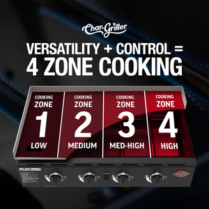 Char-griller® - Flat Iron™ Premium 4 Burner Gas Griddle / Plancha (no regulator)
