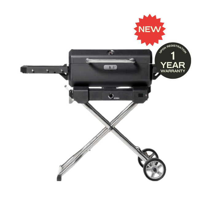 Portable Charcoal Grill and Smoker with Cart